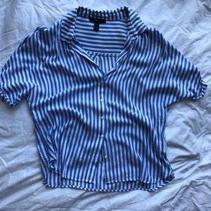 Striped Forever 21 short sleeve button up